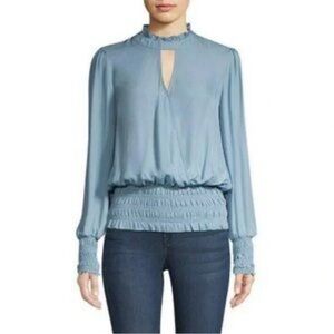 Parker “Sammi” Blue Keyhole Blouse (Size:Large)
